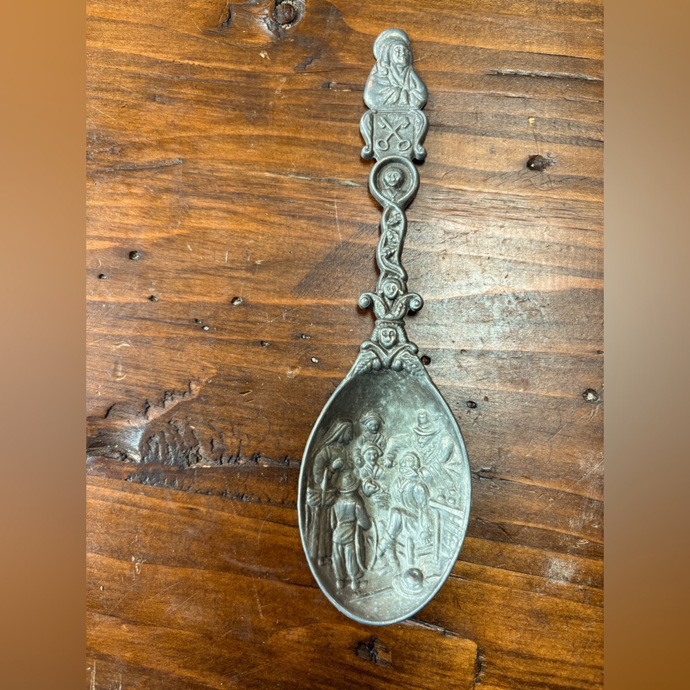 Vintage DE TANDMEESTER JAN STEEN Vintage Pewter Spoon - "The Tooth Master"